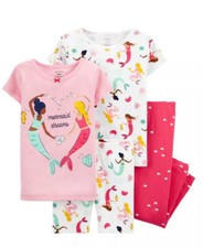 Carter's Baby Girls  Mermaid Pajama Set, 4 Pieces 9 months