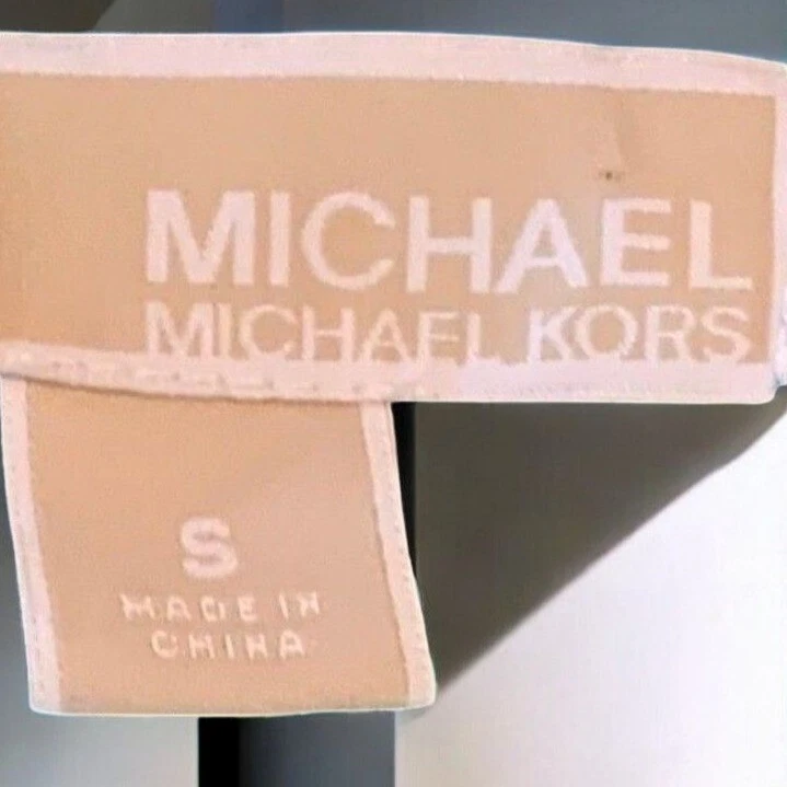 Tunica Michael Kors quarto manica collo cappuccio verde stampa animalier Small