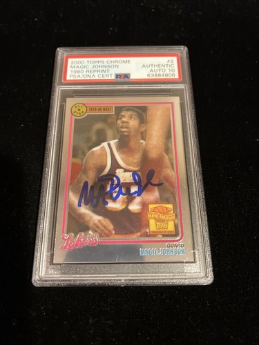 Autographed Magic Johnson Signed 2000 Topps Chrome #2 PSA Auto Graded 10 - Picture 2 of 5