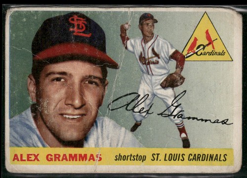 1955 Topps Alex Grammas #21 St. Louis Cardinals Poor/VG *READ*