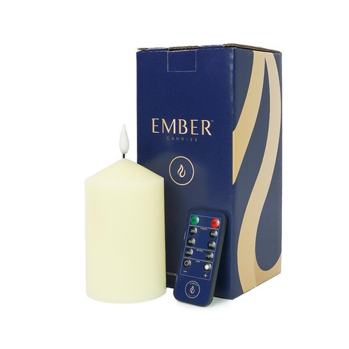 Battery Powered Candle LED Flameless Flickering Real Wax Set Of 3 With Remote - Picture 17 of 48