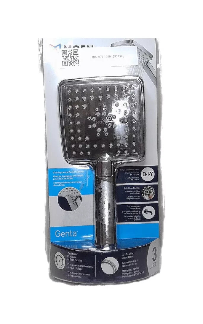 MOEN Genta 3Spray 4". Single Wall Mount Handheld Adjustable Shower Head, Chrome eBay