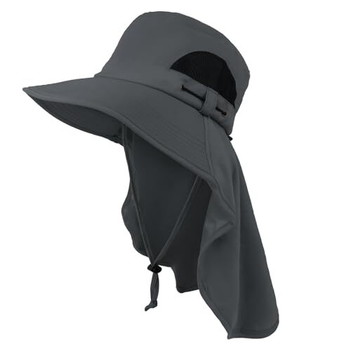 UPF 50+ Sun Hat for Men & Women with Neck Flap Wide Brim Boonie Bucket Hat