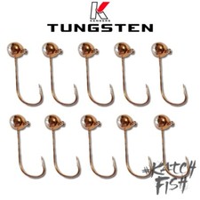 10 Pack - Tungsten Panfish Jig COPPER 1/16 oz #2 Wide Gap Hook Kenders Outdoors
