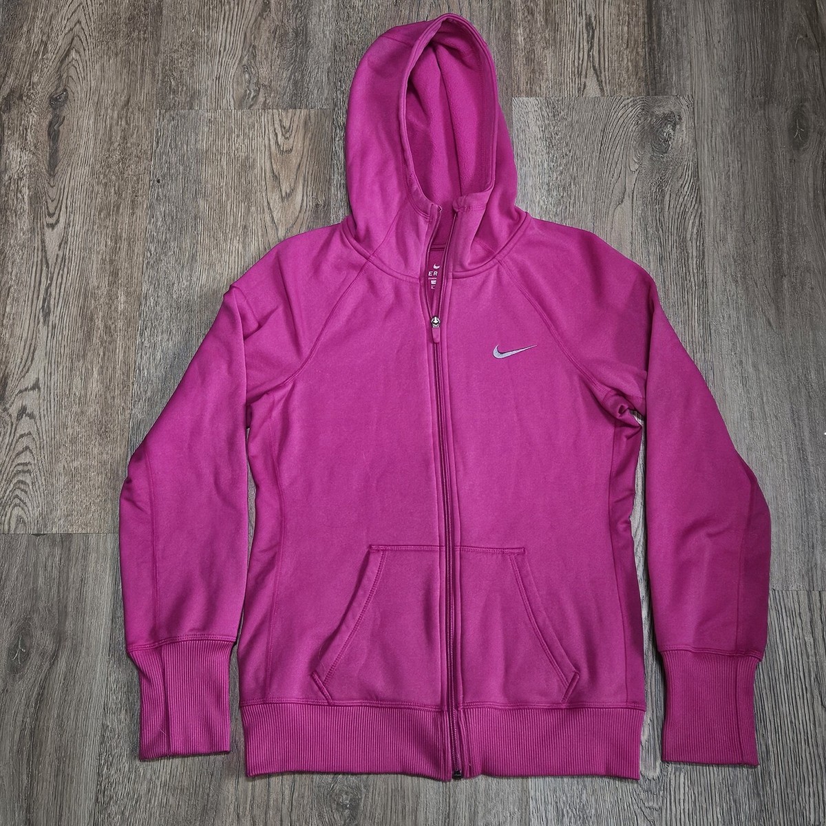 Nike Therma Fit Sweatshirt Full Zip Up Hoodie Womens Small Long Sleeve Pink