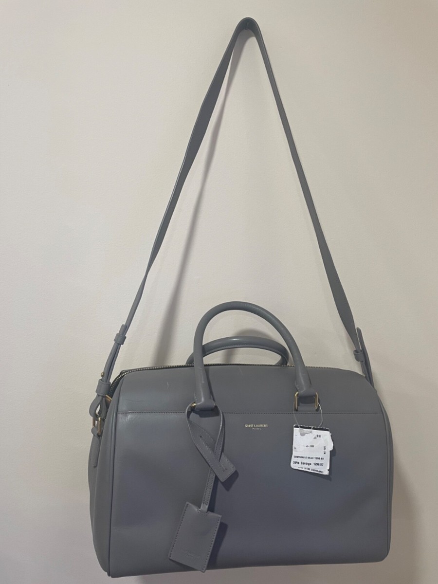 Saint Laurent Classic Duffle Bag Leather 12 Grey with tags | eBay