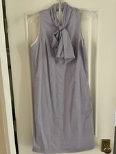 BANANA REPUBLIC Blue/White Stripe Tie Neck Dress Tall 2