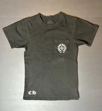 Chrome Hearts T-Shirt Men SMALL Black Los Angeles Horseshoe Graphic Pocket SZ S