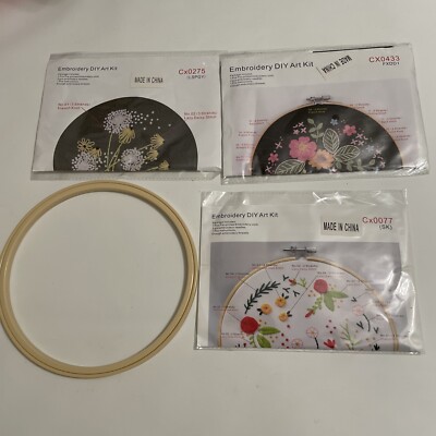 Embroidery DIY Art Kit 3 Pack (Cx0433 Cx0077 Cx0275) 