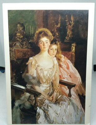 John Singer Sargent Kunst Postkarte Frau Fiske Warren und ihre Tochter Rachel 1903 