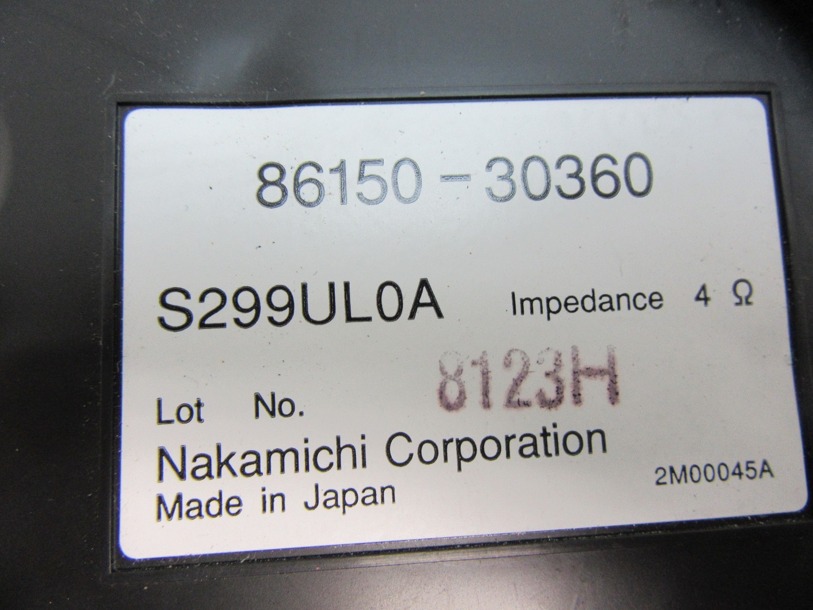 LEFT REAR RADIO SPEAKER DOOR PANEL DRIVER SIDE BACK L LR NAKAMICHI 86150-30360