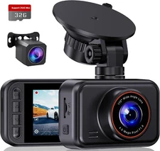 2025 E-Yeeger S60 2.5K Dual Dash Camera 2 inch IPS Screen, 32GB Card G-sensor