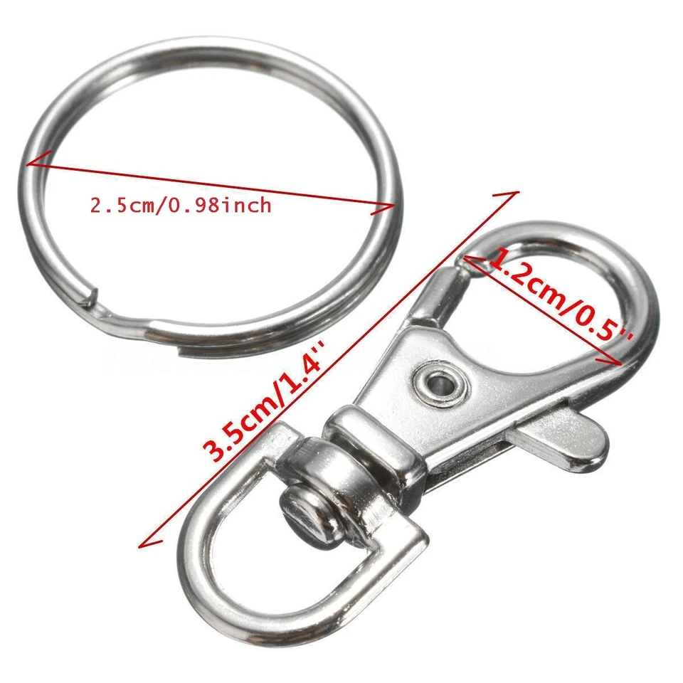 Lote de 25 50 100 piezas Cierres de langosta Giratorios Gatillo Clips Ganchos a Presión Bolsa Llavero Foto 3 de 4