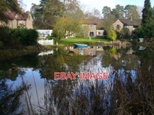 PHOTO  BASINGSTOKE CANAL NEAR SHEERWATER UPMARKET HOUSES MANY WITH THEIR OWN MOO