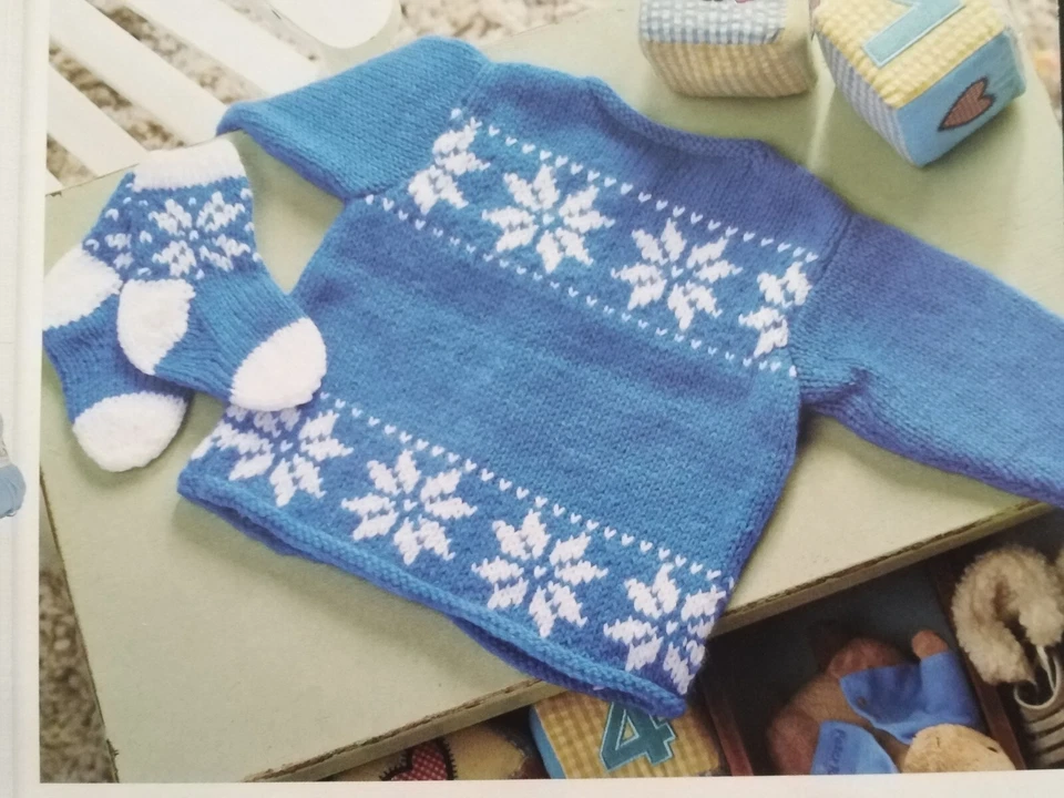 CROSBY - Baby Cardigan and Socks (2prs) Snowflake design - Magazine Pull Out - Image 2 of 4