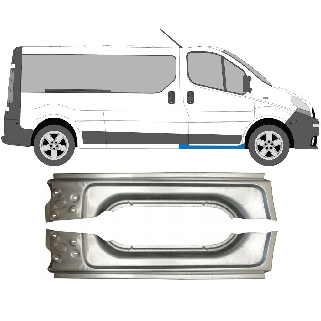 RENAULT TRAFIC VIVARO PRIMASTAR 2001- FRONT DOOR SILL REPAIR PANEL / PAIR