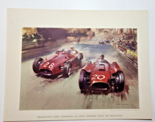 Vintage 11'x8.5" Print MASERATI GRAND PRIX DE MONACO 1958 Sports Car Prints NY