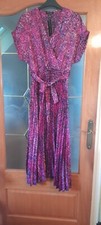 NEW LOOK WRAP PLEATED MIDI DRESS SIZE 12