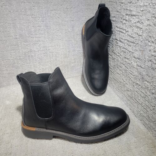 Cole Haan Go-To Herren Größe 10W Schwarz Leder Mandelförmige Spitze Chelsea Stiefel C36531 - Bild 9 von 12