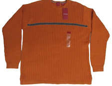 Men's Arrow USA 1851 Orange Crewneck Long Sleeve Sweater Large Crew Neck 50