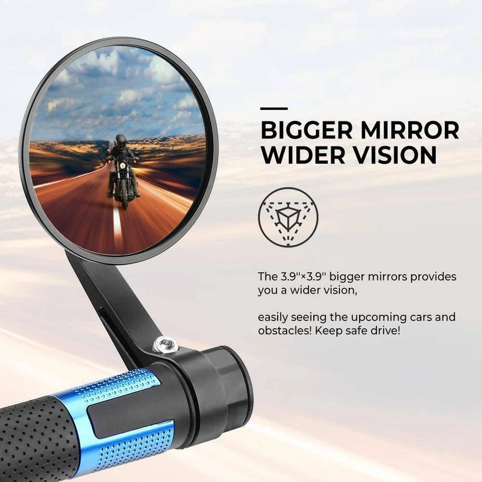 Espejos retrovisores redondos negros para motocicleta de 7/8" para Triumph Street Scrambler 900 EE. UU. Foto 3 de 4