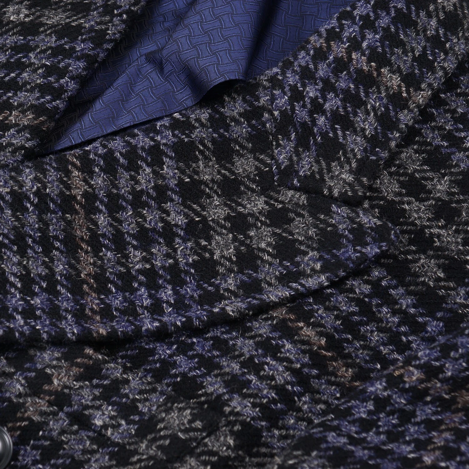Drumohr Gray-Blue Layered Plaid Wool Overcoat 40R (Eu 50) Outer Coat NWT image 6