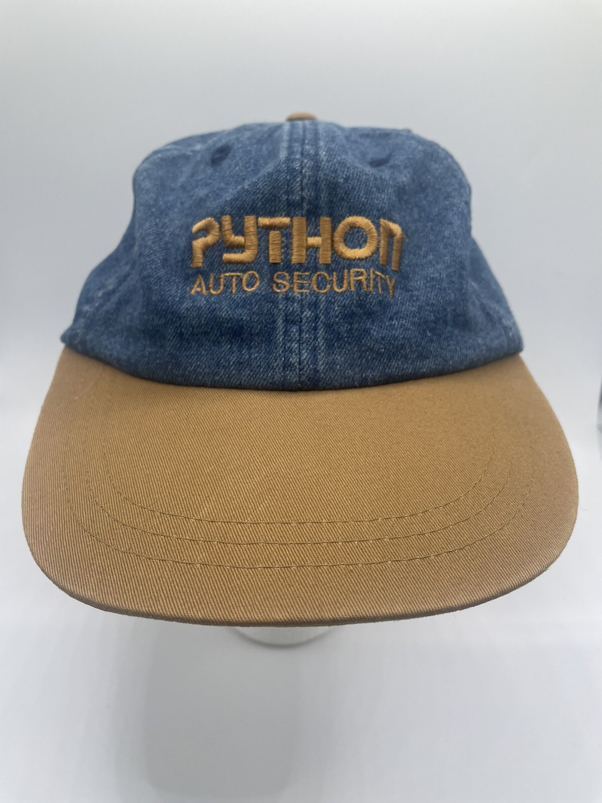 Vintage Dunbrooke python auto security denim stra… - image 1