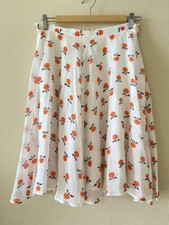 Marimekko Apple Print Cotton Flared Skirt S