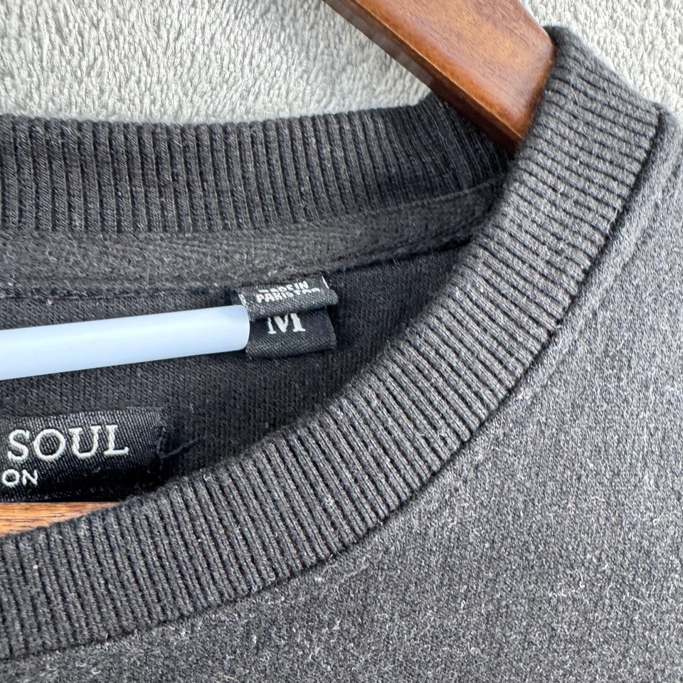 Brave Soul London Men's Size Medium M Pullover Hoodie Plain Black Long Sleeve - Image 4 of 4