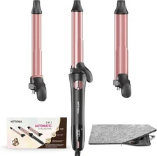 Rotating Curling Iron - 3 in 1 Automatic Curling Iron 3/4, 1 1/4, 1 Inch 