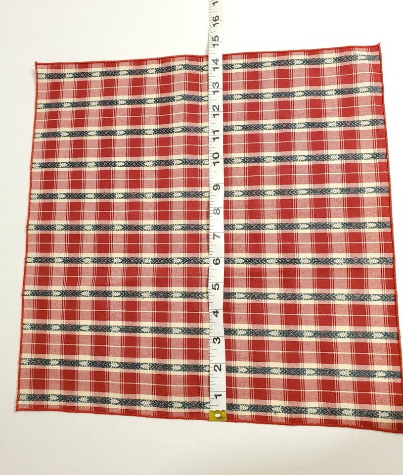 Set 9 Christmas Tree Plaid Holiday Matching Napkins Red Green Cotton 14