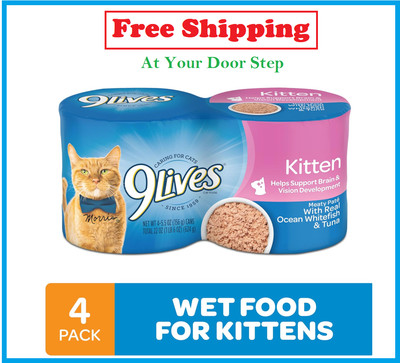9Lives Senior Cat Food (Pack of 4) Ocean Whitefish & Tuna 5.5oz