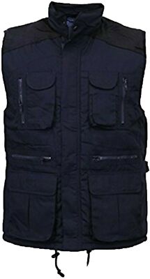 Blau Bodywarmer wattierte Weste Körperwärmer mehrere Taschen Jacke Kordelzug Knebel