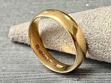 4-5mm Wide Chester Assay Vintage 22ct Gold Ring Hallmarked H. A.  Size M - N