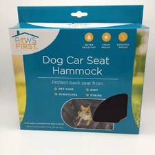 Paws First Dog Car Seat Hammock 55”x49” Water Stain Resistant Seat Cover! New!