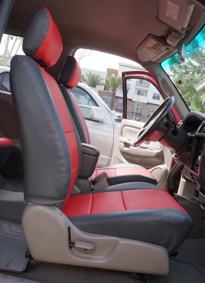 para TOYOTA TACOMA 1999-2004 S. CUERO AJUSTE PERSONALIZADO 2 FUNDAS ASIENTO DELANTERO 13 COLORES Foto 2 de 4