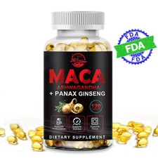 Maca Root,Ashwagandha,Panax Ginseng Extract Organic Male Enhancing 120 Capsules