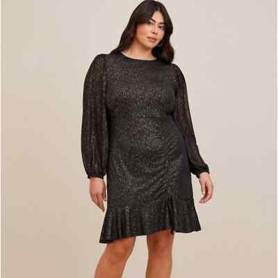 green emerald velvet dress Dress Casual Short By Torrid In Black & Gold, Size: 6 main image 1