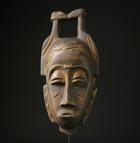 African Baule mask African Mask Tribal Face Wood Hand Carved Wall Hanging-7863