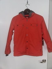 Quicksilver Boys M 12 Winter Jacket Red w detachable hood NWT 129 Retail