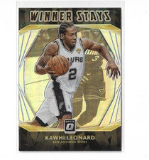 2020-21 Donruss Optic Basketball Kawhi Leonard Winner Stays Silver Prizm #6