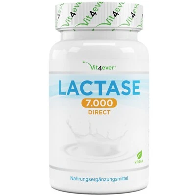 VIT4EVER Lactase 7000 - 365 compresse da 7000 unità FCC intolleranza al lattosio alto dosaggio