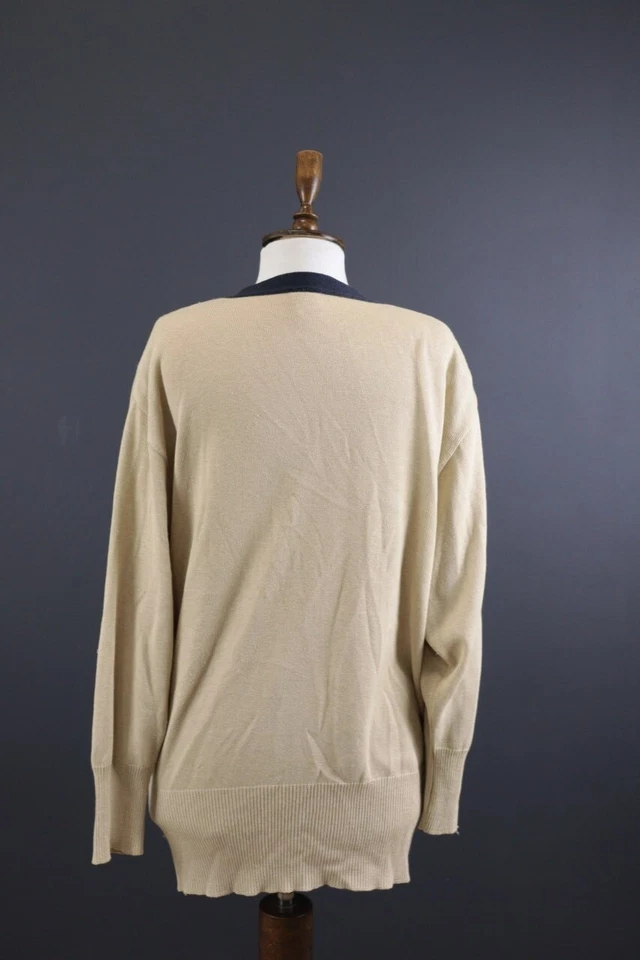 Suéter Cárdigan Largo Relajado Tejido Beige Mondi Talla 42 Foto 3 de 4