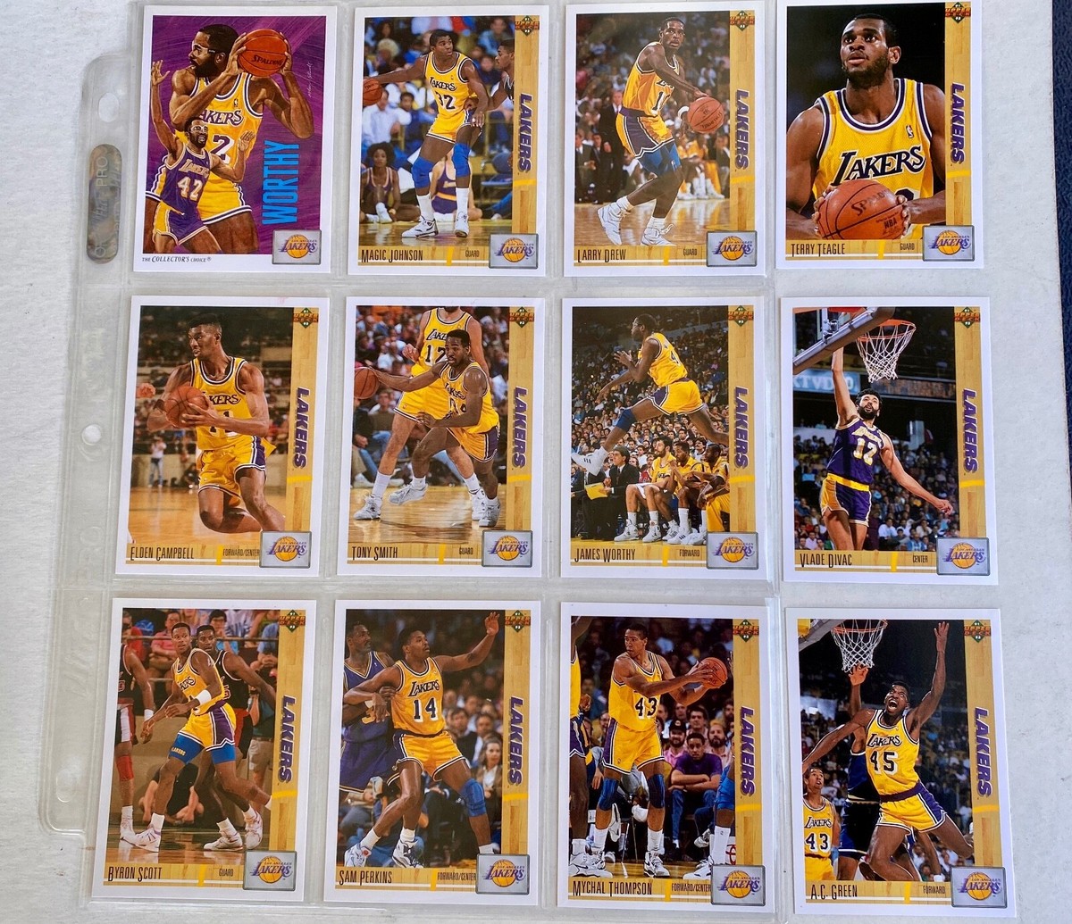 1991-92 Upper Deck Los Angeles Lakers Team Set 12 Basketball Cards 