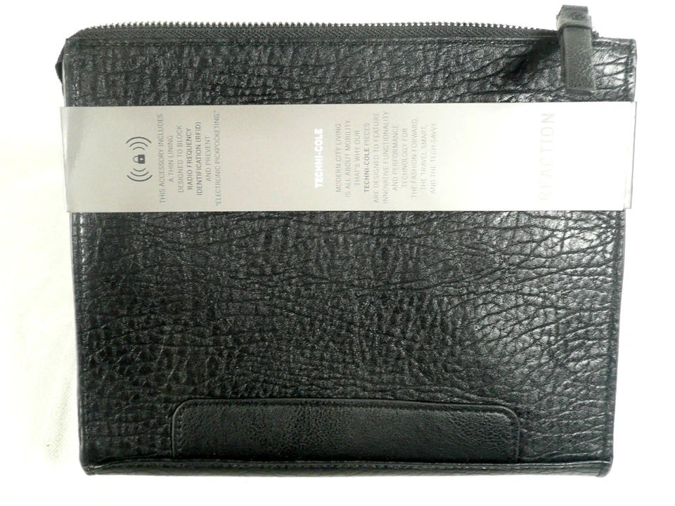 Kenneth Cole Mini iPad Travel Pouch RFID Security Blocking Earbud Reaction BLACK - Image 4 of 4