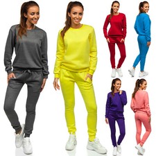 Trainingsanzug Hose Jogginganzug Sweatshirt Pullover Basic Damen BOLF Unifarben