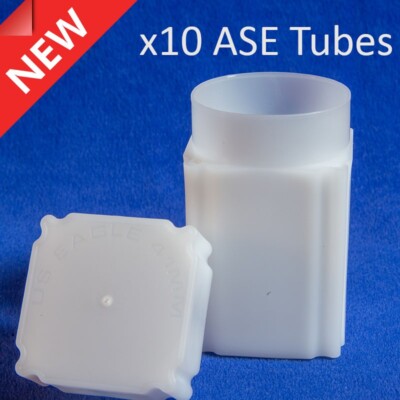 10 Square Coin Safe Tubes For 1 Oz Silver Eagle Dollar ASE Long Term Storage New