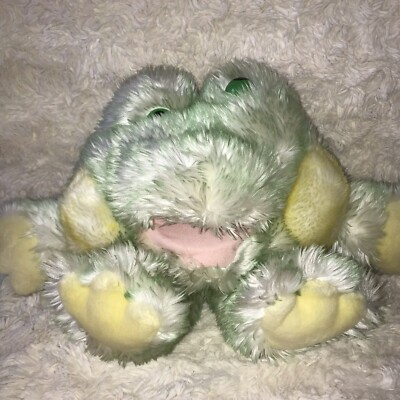 Vintage grünes Monster seltene Handpuppe Stofftier musikalisch singt - singt 3 Lieder