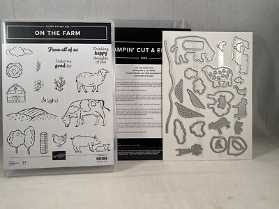 ON THE FARM Stamp Set & ON THE FARM Dies Stampin Up Cow Pig Sheep Silo J23