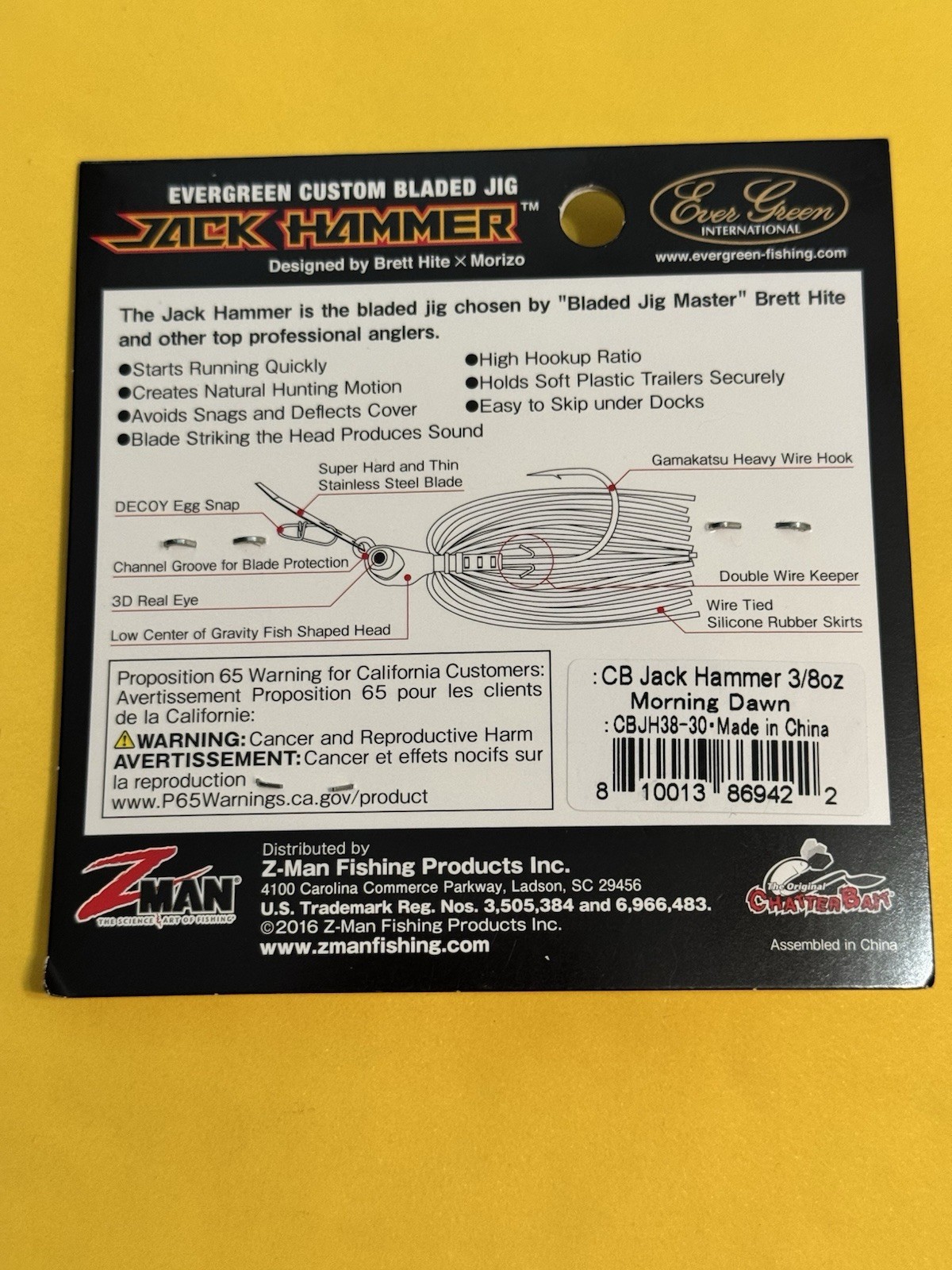 Lot Of 2  Z-man Jackhammer Chatterbait  1) 3/8oz - 1) 1/2oz  Morning Dawn - Image 3